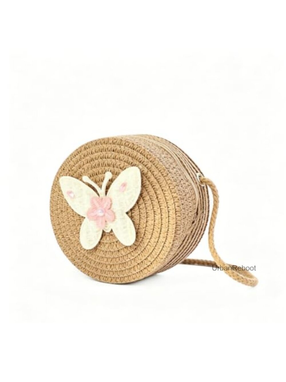 Girls Toddler Straw Crossbody Purse Mini Round Beach Bag Gift
